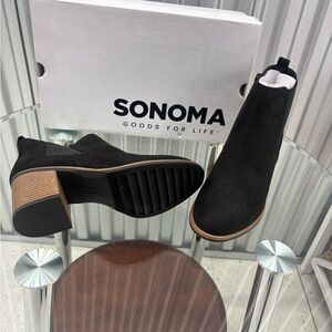 Sonoma Black Suede Ankle Boots